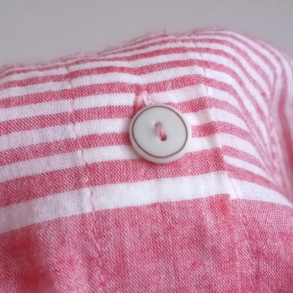 Lilies Closet Women's Lightweight Red White Stripe Long Sleeve Button Down Top M - Picture 5 of 9